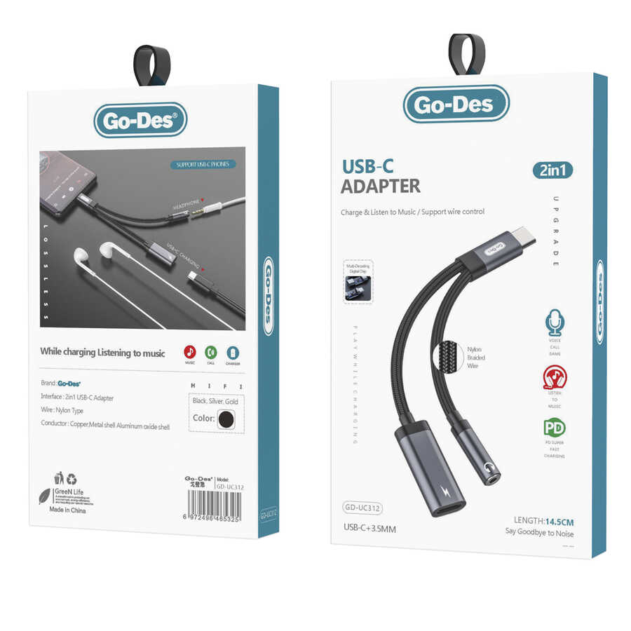 Go Des GD-UC312 Type-C To 3.5mm Dönüştürücü - 2