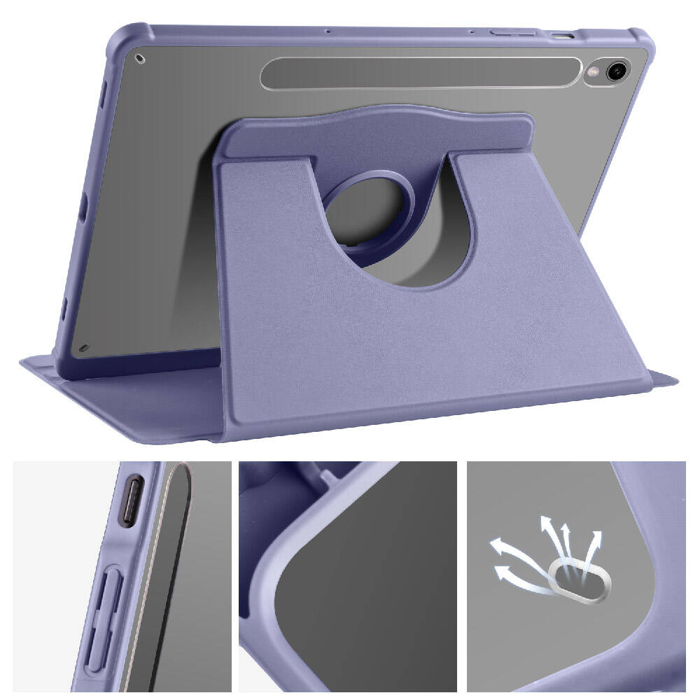 Samsung Galaxy Tab S9 Uyumlu Kılıf Zore Termik Kalem Bölmeli Dönebilen Standlı Kılıf - 31