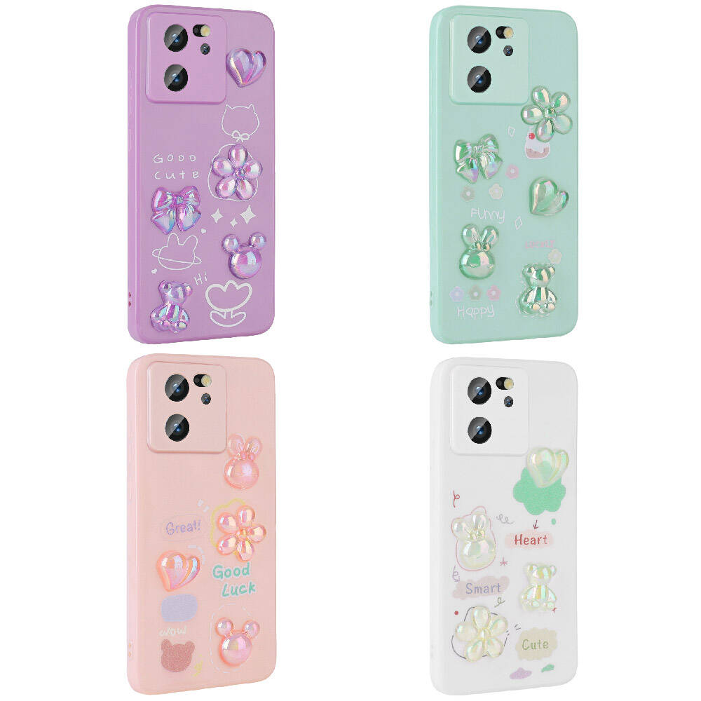 Xiaomi Mi 13T Pro Uyumlu Kılıf Kabartma Figürlü Parlak Zore Toys Silikon Kapak - 1