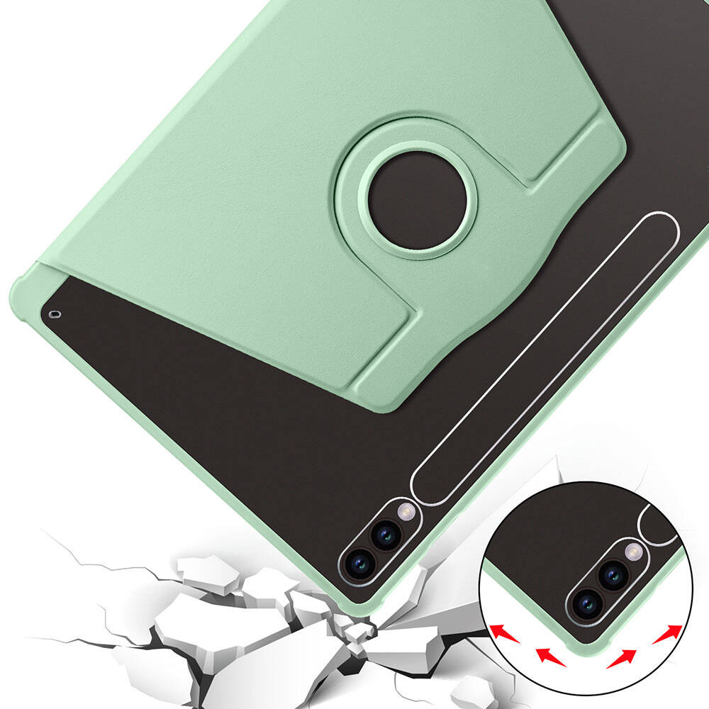 Samsung Galaxy Tab S9 Plus Uyumlu Kılıf Zore Termik Kalem Bölmeli Dönebilen Standlı Kılıf - 35