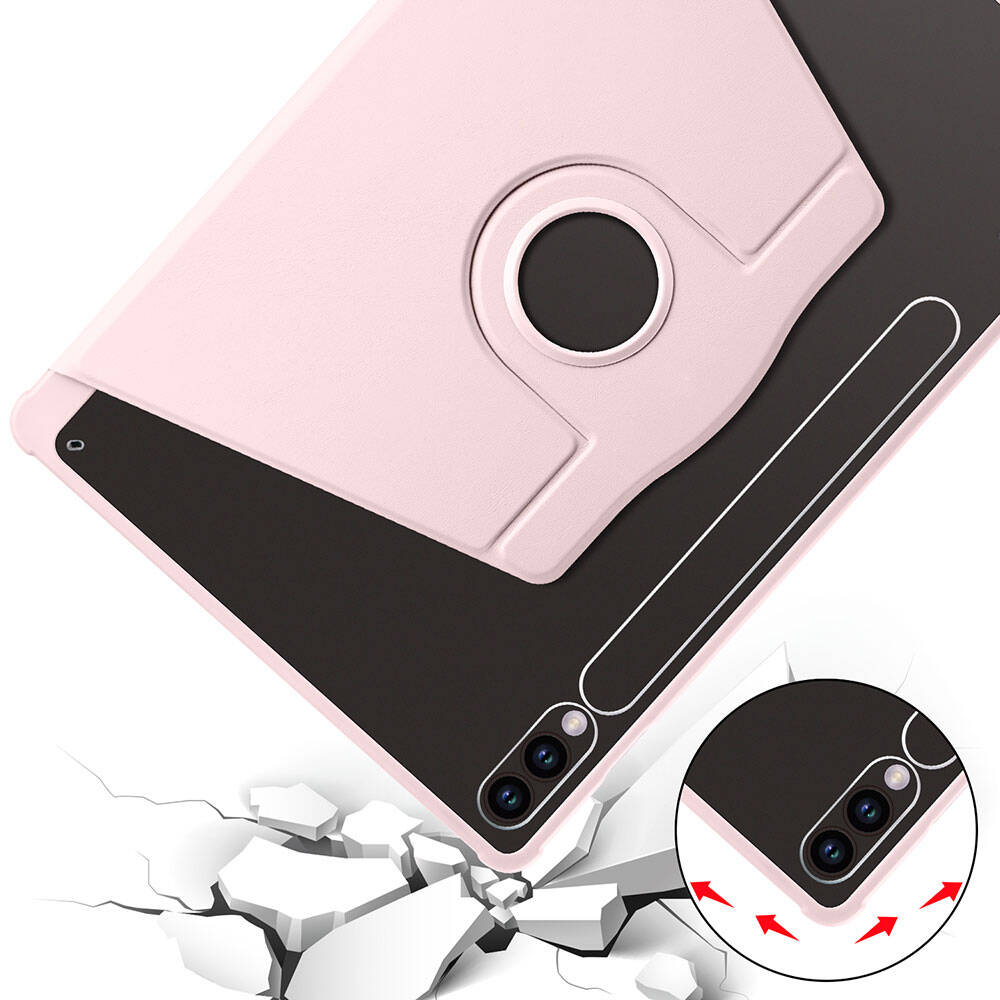 Samsung Galaxy Tab S9 Plus Uyumlu Kılıf Zore Termik Kalem Bölmeli Dönebilen Standlı Kılıf - 37