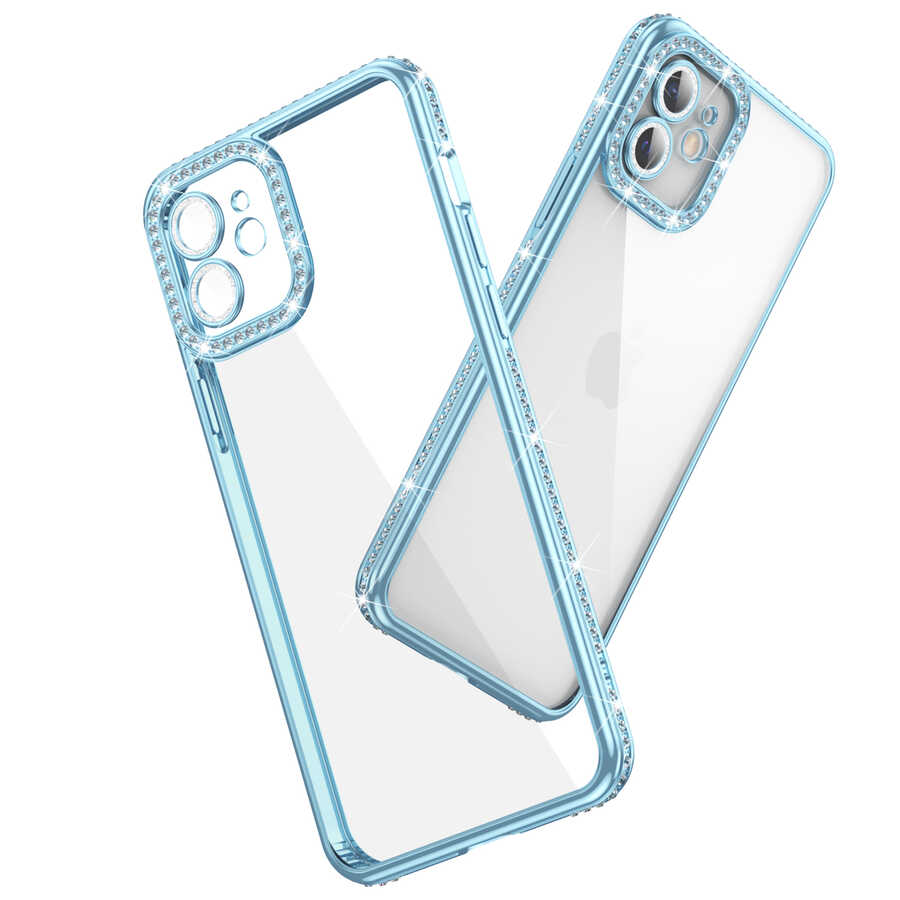 Apple iPhone 11 Uyumlu Kılıf Kamera Korumalı Taşlı Zore Mina Kapak - 1