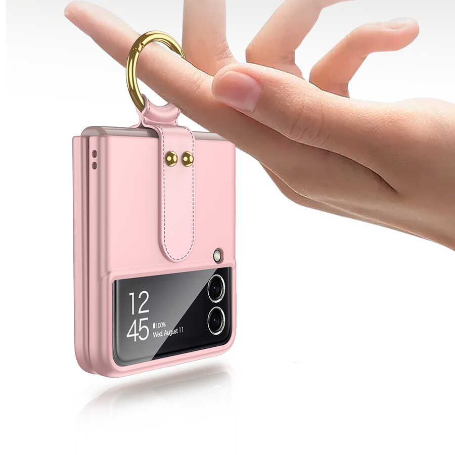 Samsung Galaxy Z Flip 3 Uyumlu Kılıf Zore Flip Ring Kıpta Kapak - 3