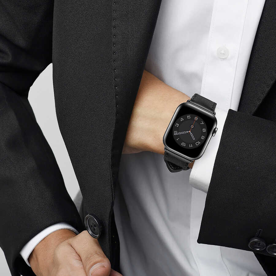 Apple Watch 44mm Uyumlu Wiwu Attleage Watchband Hakiki Deri Kordon - 2