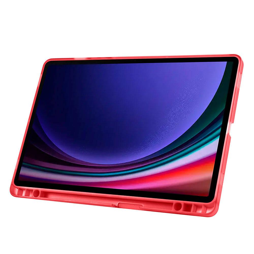 Samsung Galaxy Tab S9 Uyumlu Kılıf Zore Tri Folding Kalem Bölmeli Standlı Kılıf - 23