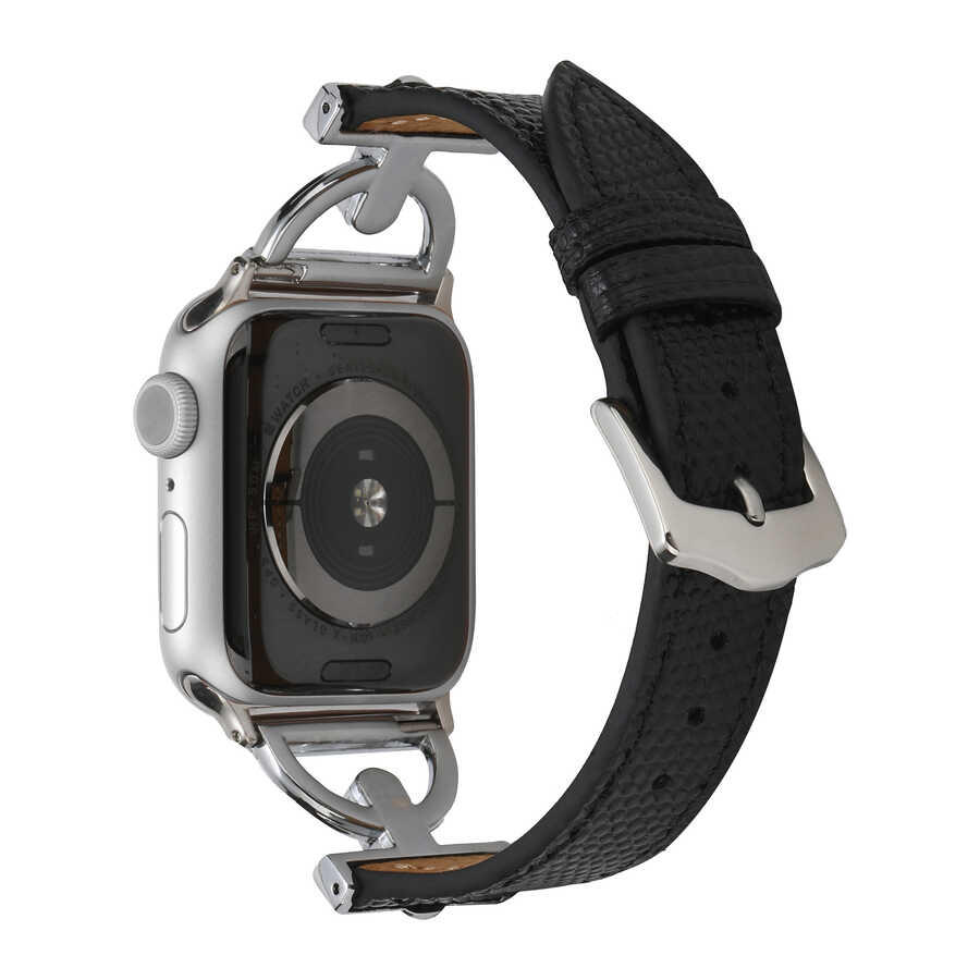 ​​​Apple Watch 42mm Uyumlu KRD-53 Deri Kordon - 15