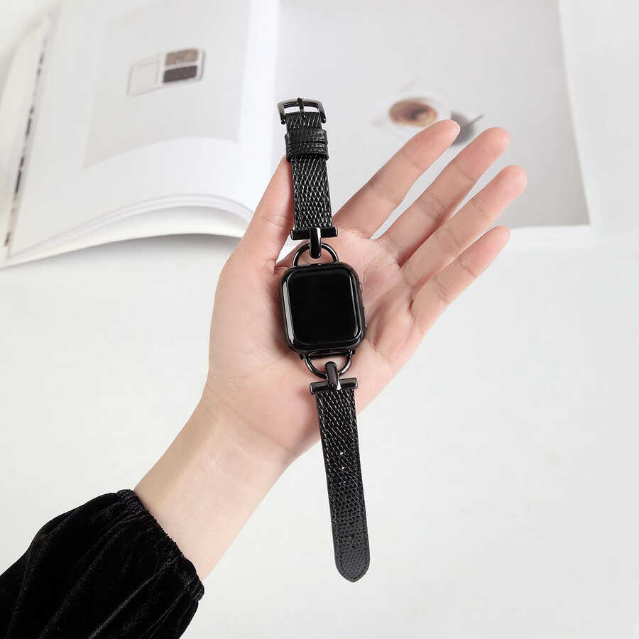 ​​​Apple Watch 38mm Uyumlu KRD-53 Deri Kordon - 3