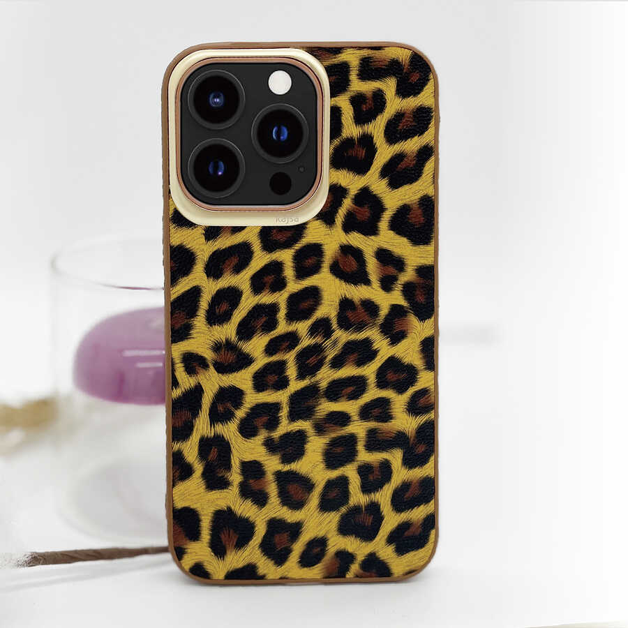 Apple iPhone 13 Uyumlu Kılıf Kajsa Glamorous Serisi Leopard Combo Kapak - 2