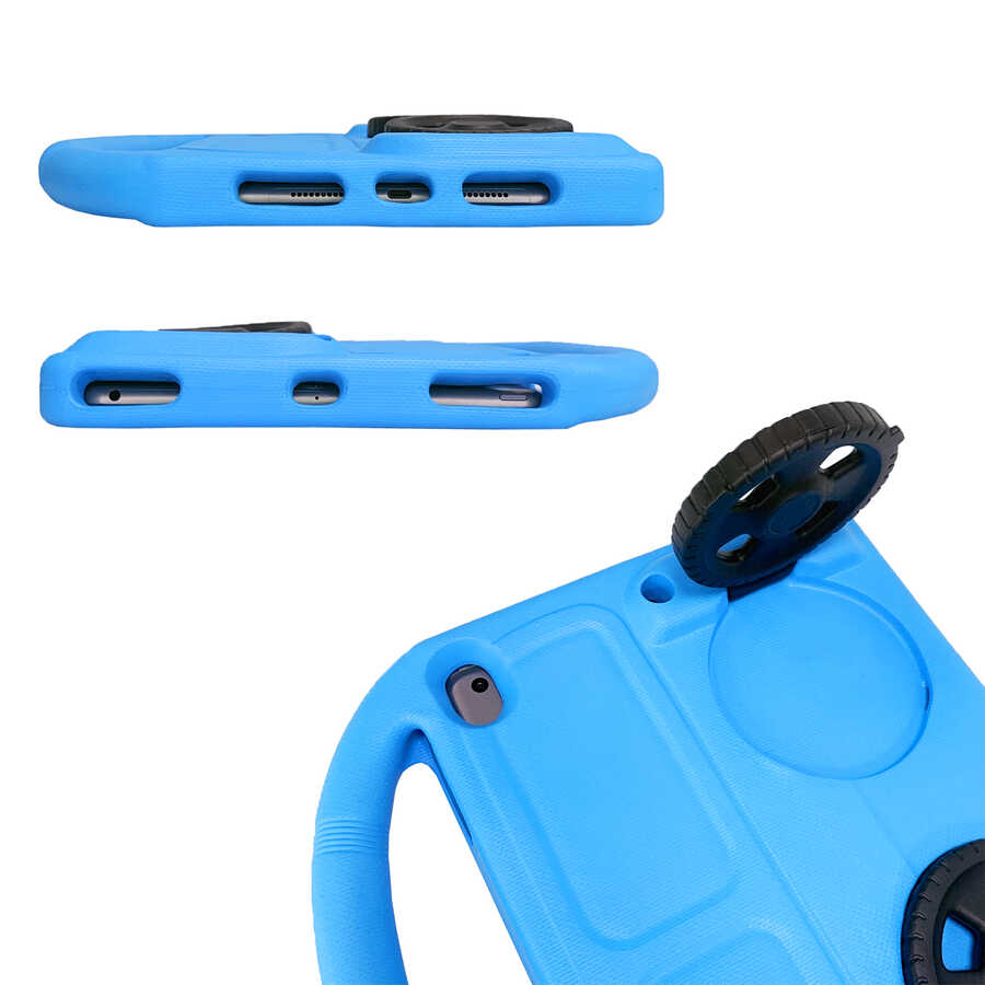 Apple iPad Pro 10.5 Uyumlu (7.Nesil) Zore Wheel Car Tekerlek Standlı Tablet Eva Silikon Kılıf - 5