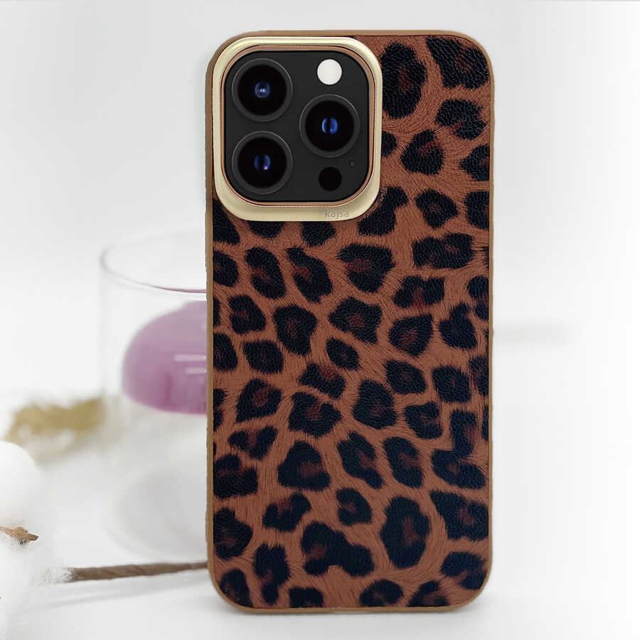 Apple iPhone 13 Pro Max Uyumlu Kılıf Kajsa Glamorous Serisi Leopard Combo Kapak - 8