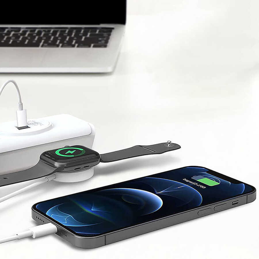 Wiwu M10 2 in 1 Wireless ve Lightning PD Şarj Kablosu - 10