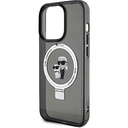 Apple iPhone 15 Pro Max Uyumlu Kılıf Karl Lagerfeld Orjinal Lisanslı Magsafe Şarj Özellikli K&C İkonik Baskılı Ring Standlı Kapak