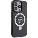Apple iPhone 15 Pro Max Uyumlu Kılıf Karl Lagerfeld Orjinal Lisanslı Magsafe Şarj Özellikli K&C İkonik Baskılı Ring Standlı Kapak