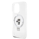 Apple iPhone 15 Pro Max Uyumlu Kılıf Karl Lagerfeld Orjinal Lisanslı Magsafe Şarj Özellikli K&C İkonik Baskılı Ring Standlı Kapak