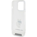 Apple iPhone 15 Pro Max Uyumlu Kılıf Karl Lagerfeld Orjinal Lisanslı Boyun Askılı Choupette İkonik Crossbody Kapak