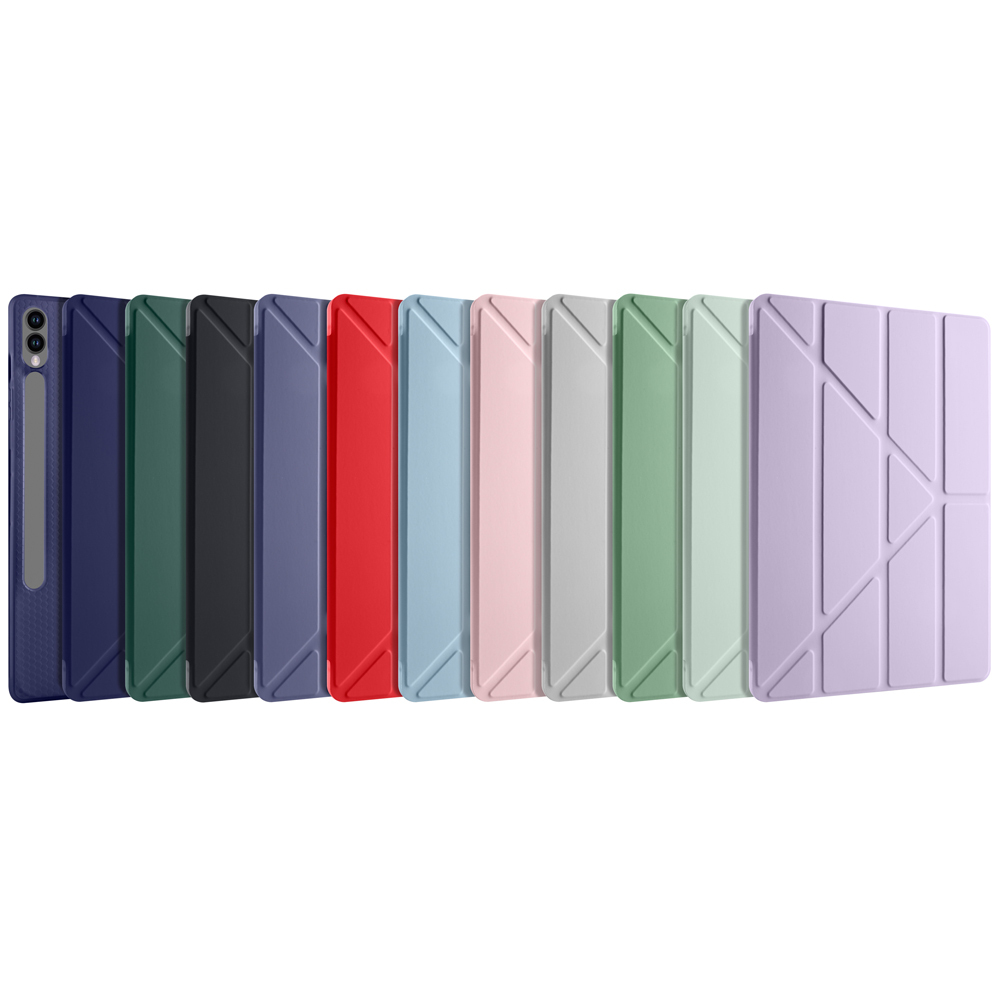 Samsung Galaxy Tab S9 Plus Uyumlu Kılıf Zore Tri Folding Kalem Bölmeli Standlı Kılıf - 12
