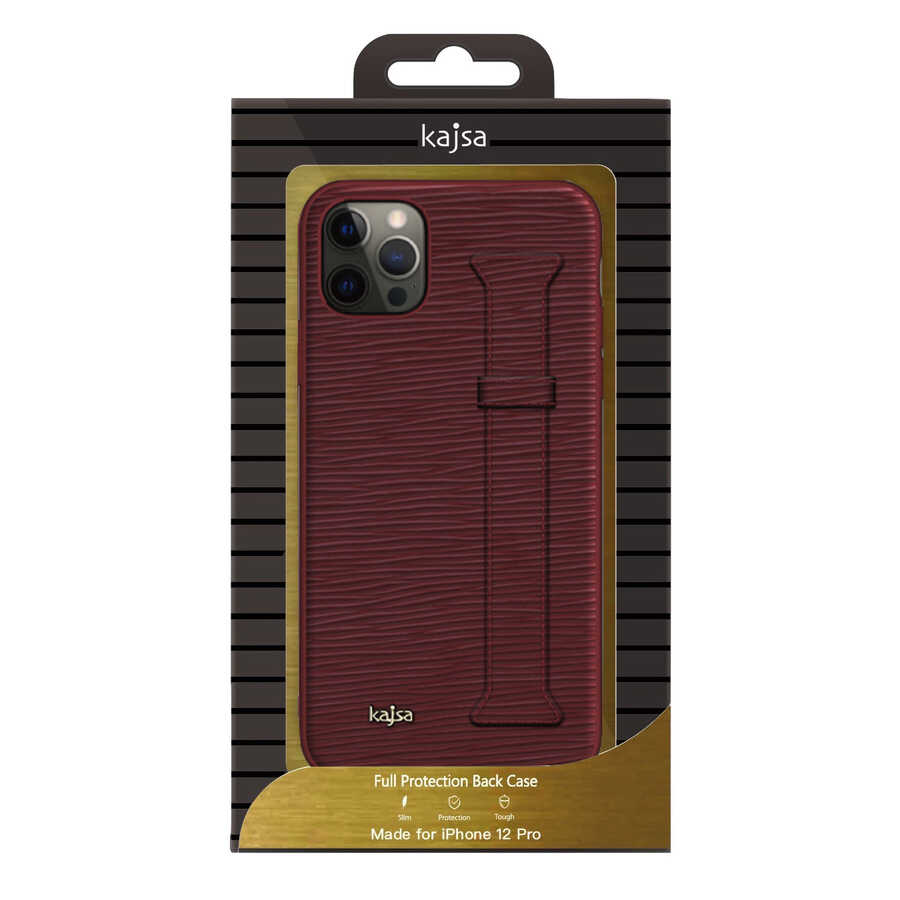 Apple iPhone 12 Pro Max Uyumlu Kılıf Kajsa Wave Pattern Handstrap Kapak - 1