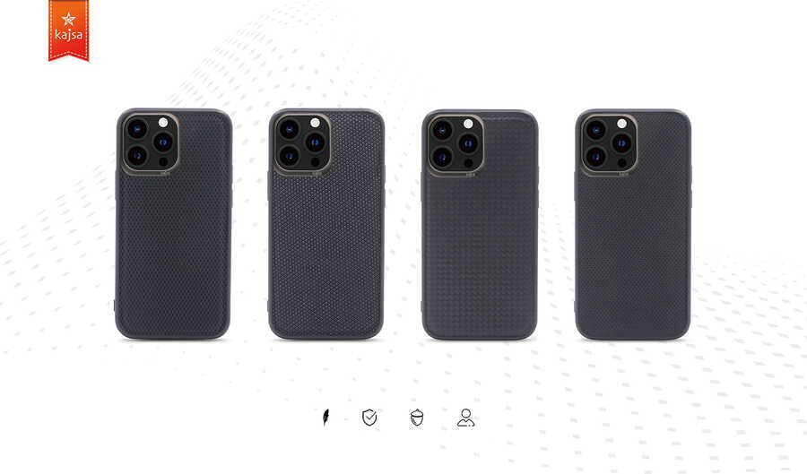 Apple iPhone 13 Pro Uyumlu Kılıf Kajsa Preppie Serisi Dark Kapak - 1