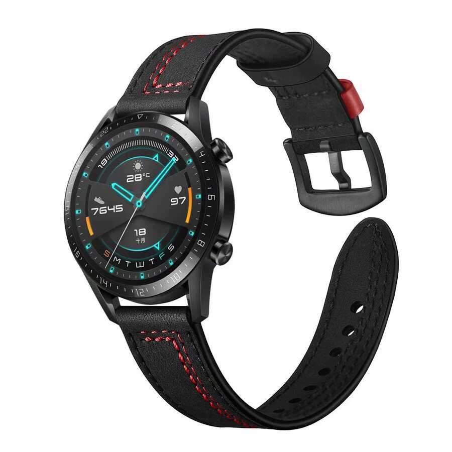 Huawei Watch GT 3 46mm Uyumlu KRD-19 Deri Kordon - 5