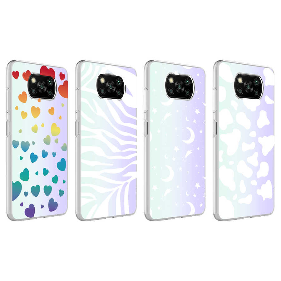 Xiaomi Poco X3 Uyumlu Kılıf Zore M-Blue Desenli Kapak - 1