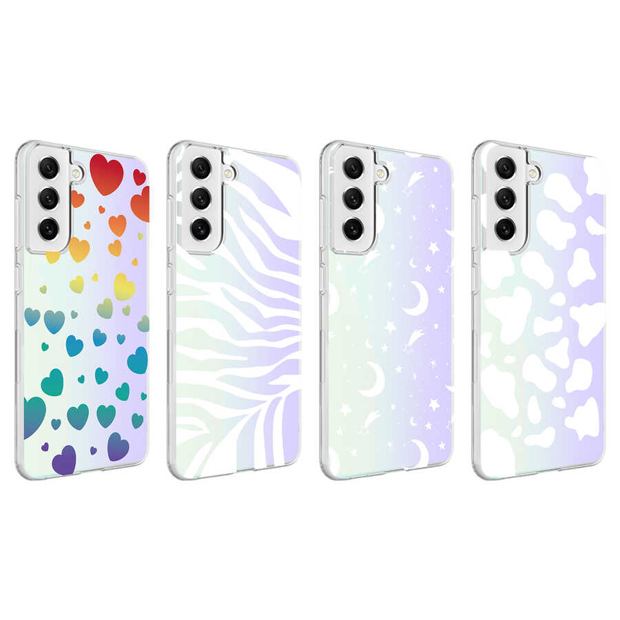 Samsung Galaxy S21 FE Uyumlu Kılıf Zore M-Blue Desenli Kapak - 1