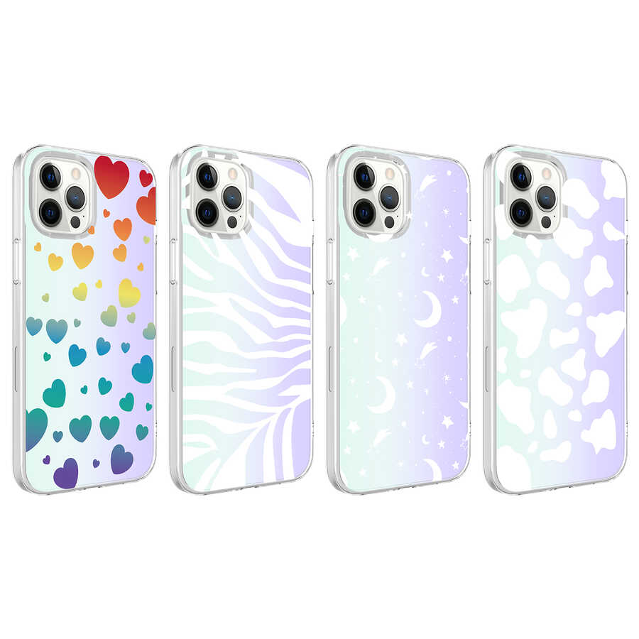 Apple iPhone 12 Pro Uyumlu Kılıf Zore M-Blue Desenli Kapak - 1