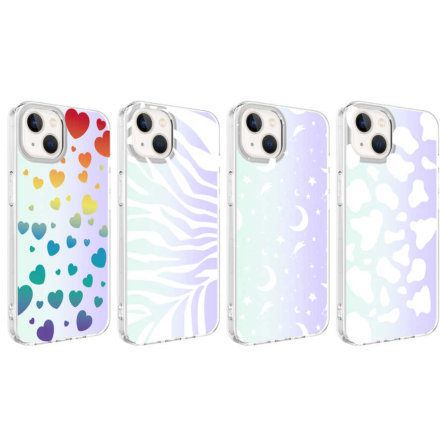 Apple iPhone 13 Uyumlu Kılıf Zore M-Blue Desenli Kapak - 1