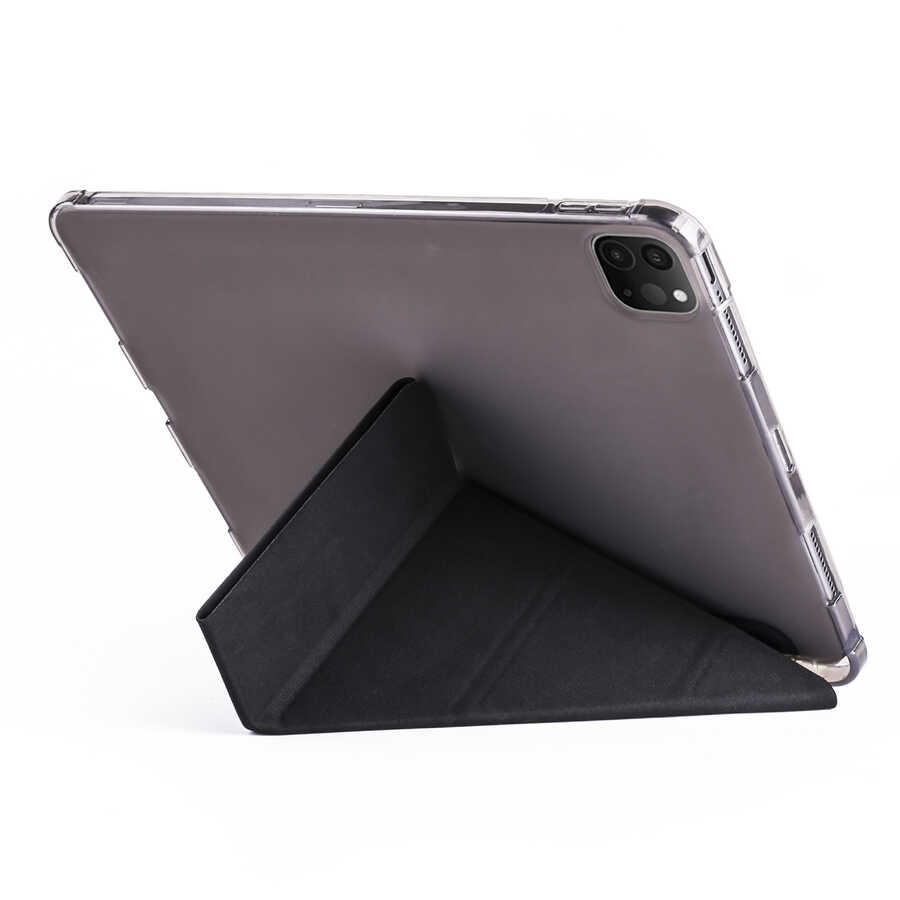 Apple iPad Pro 12.9 2021 Uyumlu (5.Nesil) Kılıf Zore Tri Folding Kalem Bölmeli Standlı Kılıf - 4