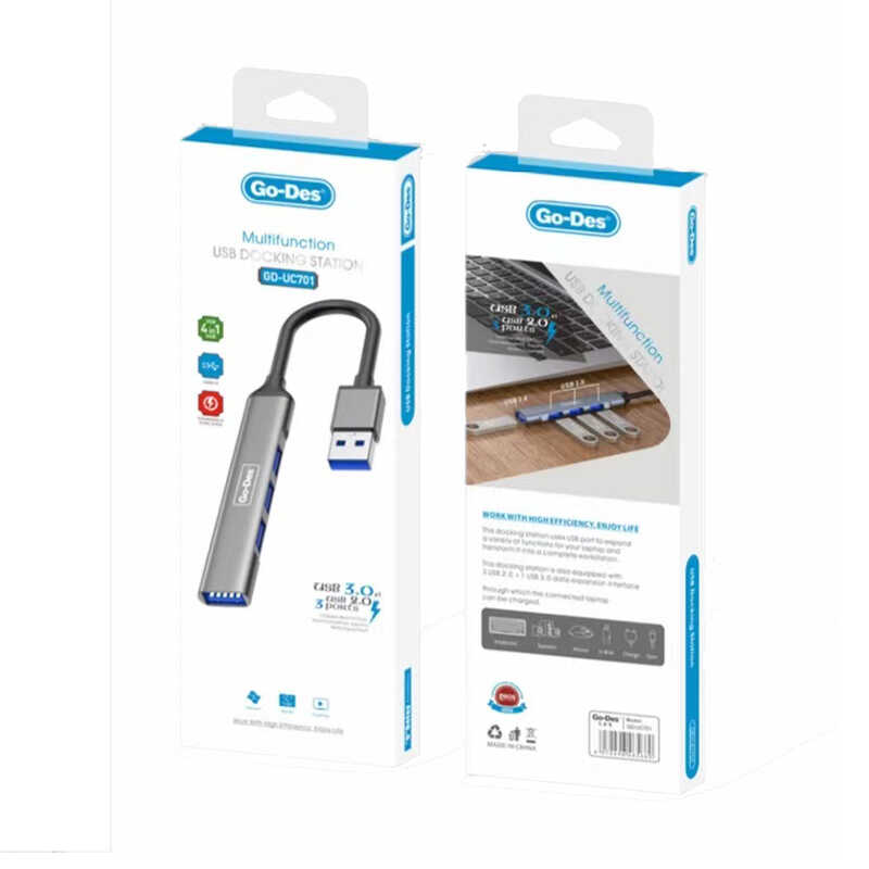 Go Des GD-UC701 4 in 1 Çoklu USB İstasyonu - 1