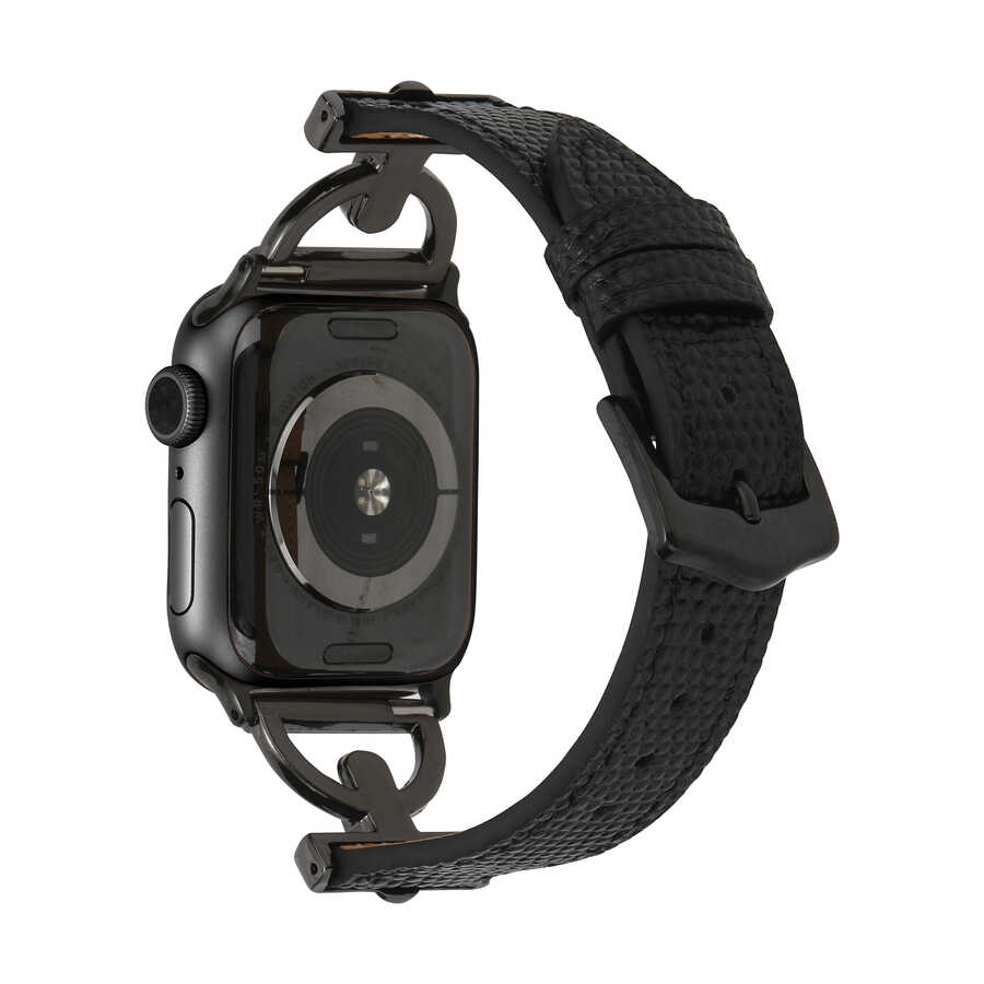 ​​​Apple Watch 44mm Uyumlu KRD-53 Deri Kordon - 17