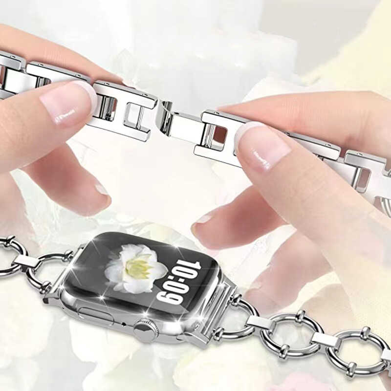 ​​​Apple Watch 7 45mm Uyumlu KRD-56 Metal Kordon - 3