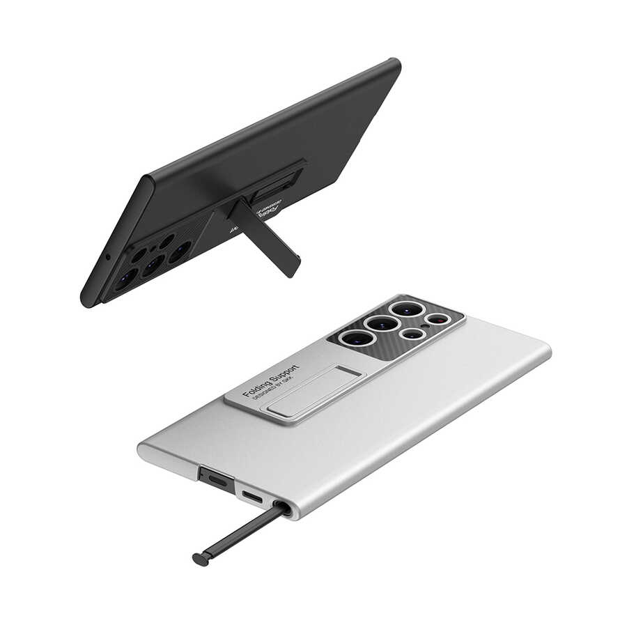 Samsung Galaxy S22 Ultra Uyumlu Kılıf Zore Standlı Ays Kapak - 2