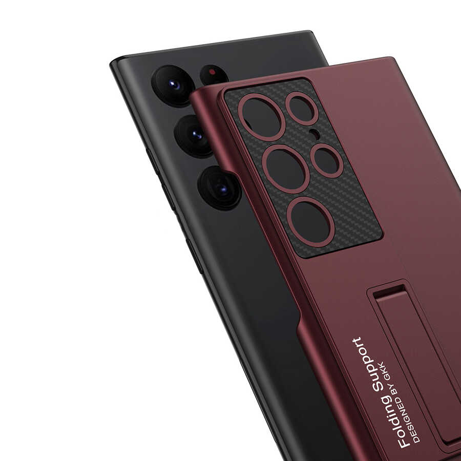 Samsung Galaxy S22 Ultra Uyumlu Kılıf Zore Standlı Ays Kapak - 7