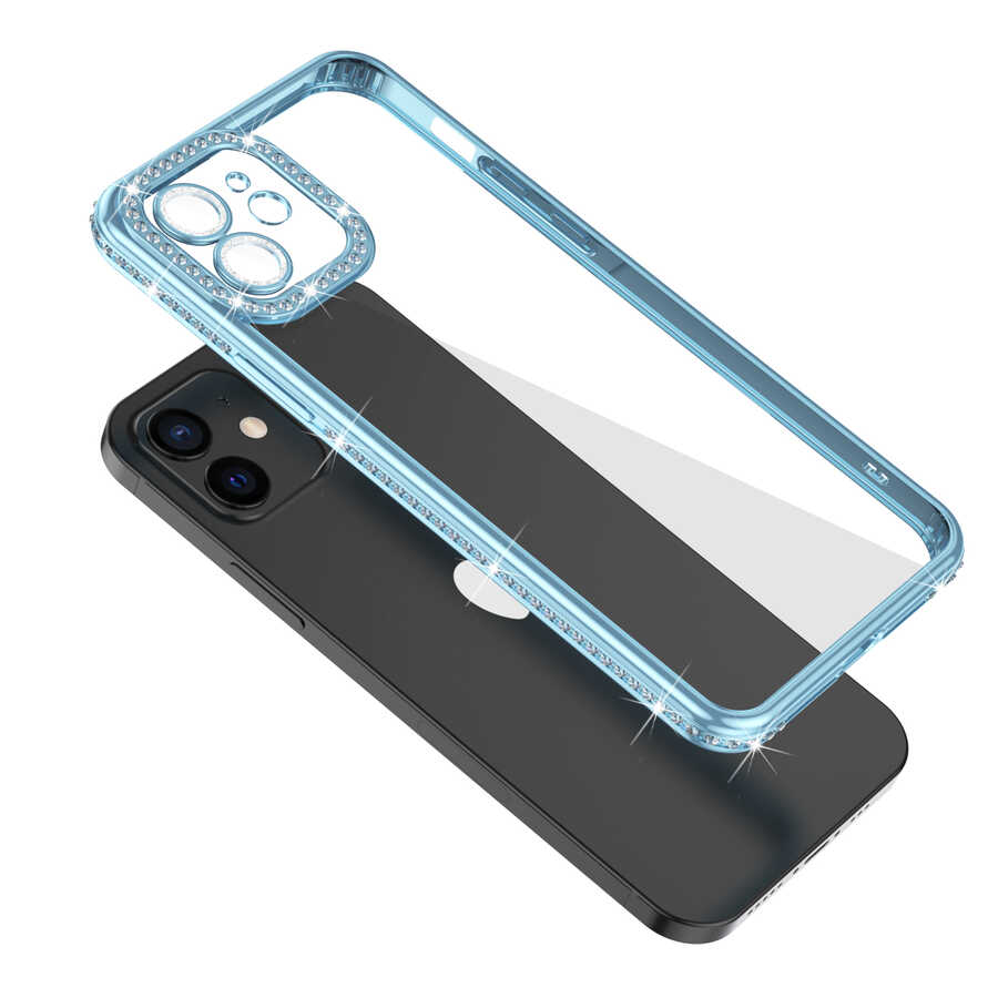 Apple iPhone 11 Uyumlu Kılıf Kamera Korumalı Taşlı Zore Mina Kapak - 2