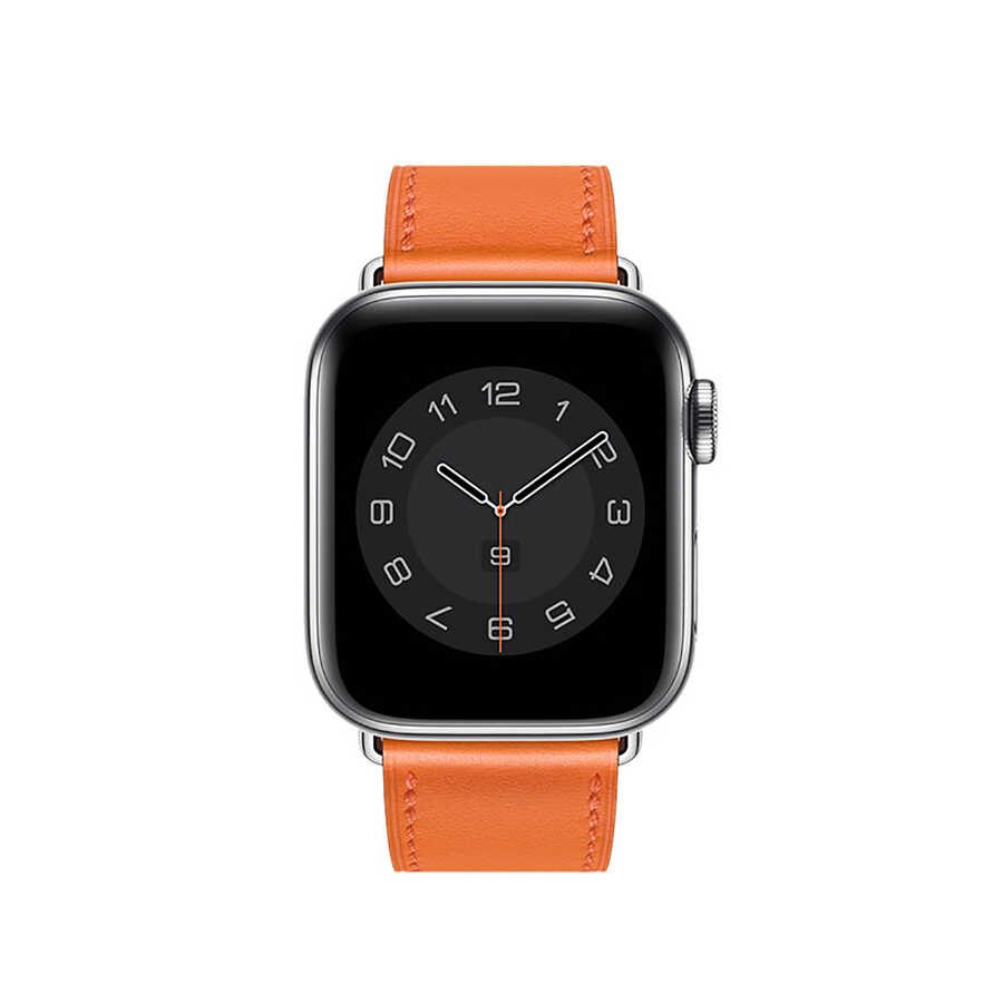 Apple Watch 7 45mm Uyumlu Wiwu Attleage Watchband Hakiki Deri Kordon - 5