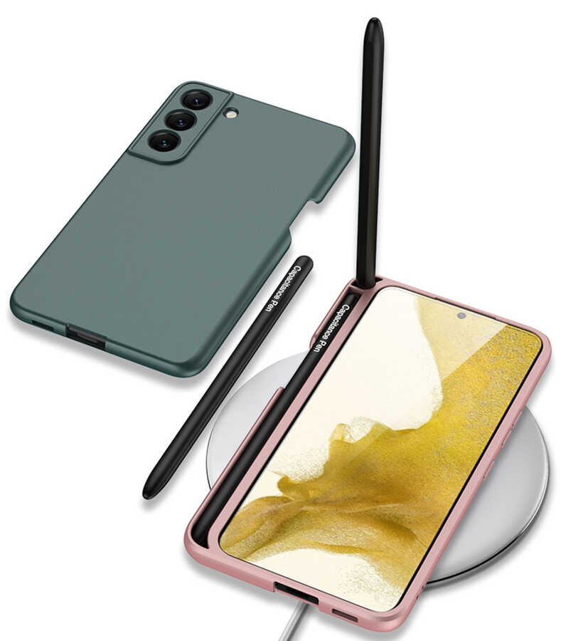 Samsung Galaxy S22 Uyumlu Kılıf Zore Kalemli Kıpta Kapak - 8