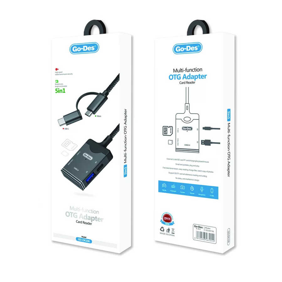 ​Go Des GD-DK106 5 in 1 OTG Hafıza Kart Okuyucu - 1