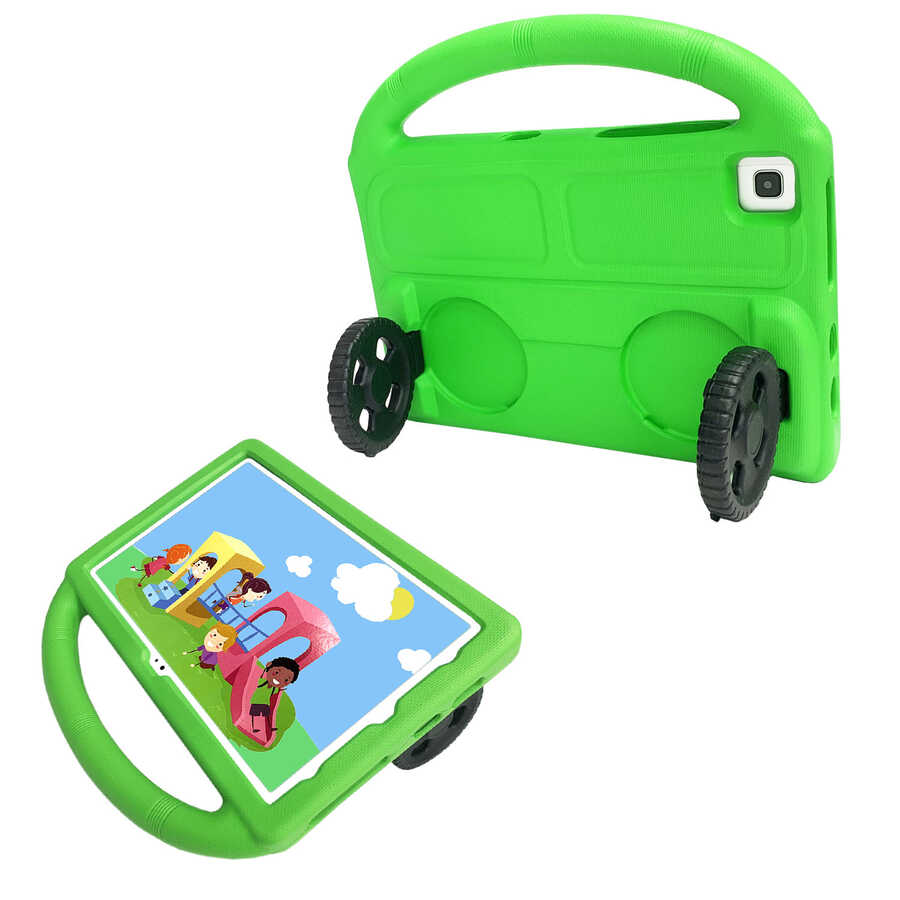 Samsung Galaxy Tab A7 10.4 T500 2020 Uyumlu Zore Wheel Car Tekerlek Standlı Tablet Eva Silikon Kılıf - 1