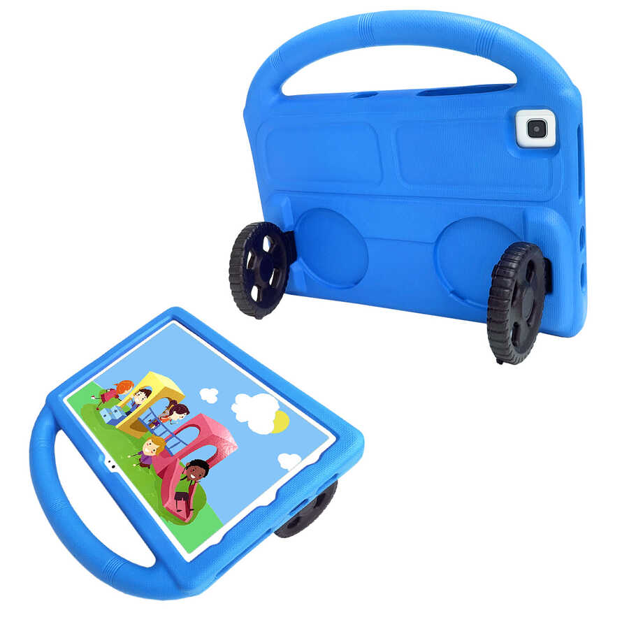 Lenovo M10 Plus TB-X606F Uyumlu Zore Wheel Car Tekerlek Standlı Tablet Eva Silikon Kılıf - 4