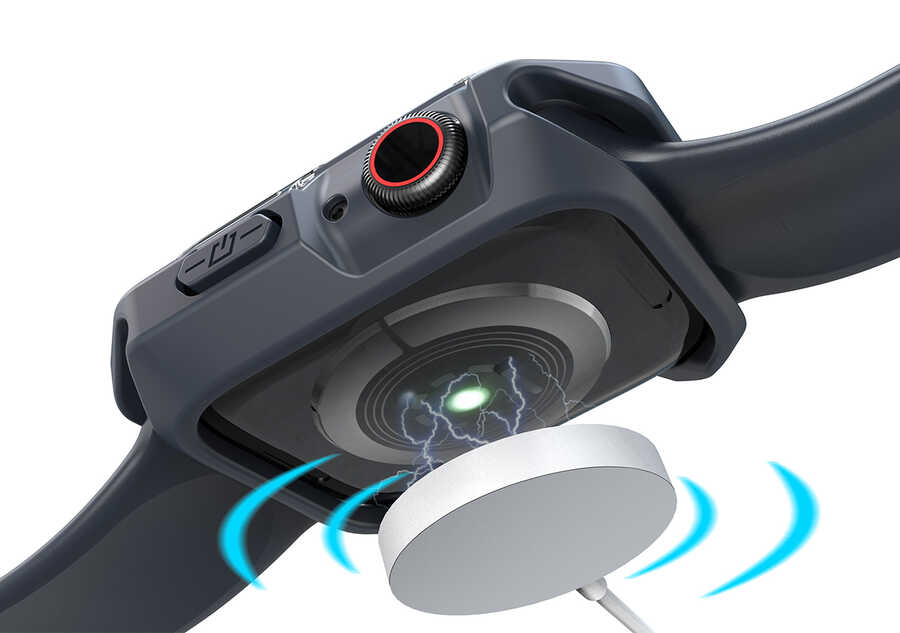 Apple Watch 7 45mm Uyumlu Zore Watch Gard 08 Sert PC + Silikon Koruyucu - 6