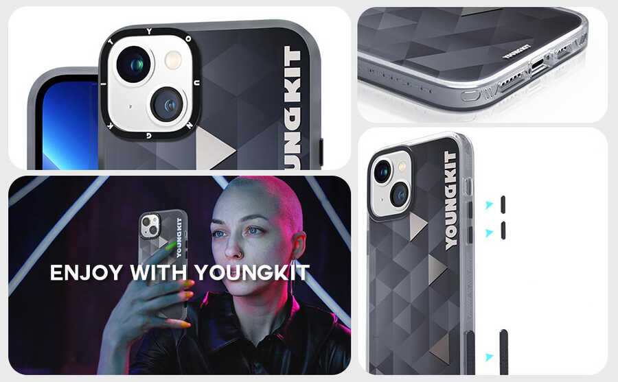Apple iPhone 13 Uyumlu Kılıf YoungKit Klasik Serisi Kapak - 3