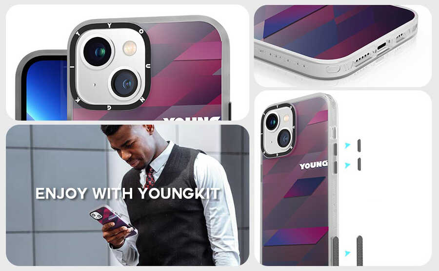 Apple iPhone 13 Uyumlu Kılıf YoungKit Klasik Serisi Kapak - 4