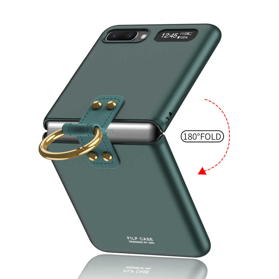 Samsung Galaxy Z Flip Uyumlu Kılıf Zore Flip Ring Kıpta Kapak - 2