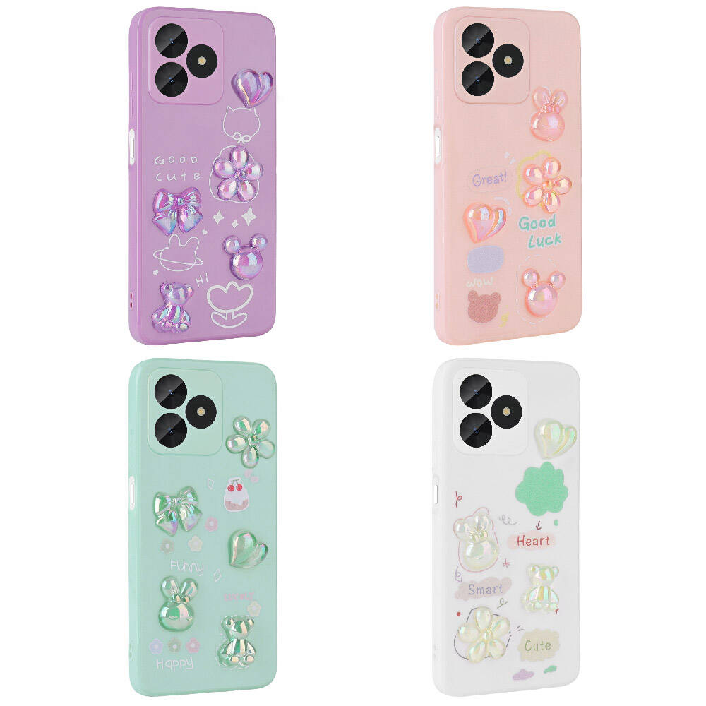 Realme C53 Uyumlu Kılıf Kabartma Figürlü Parlak Zore Toys Silikon Kapak - 1