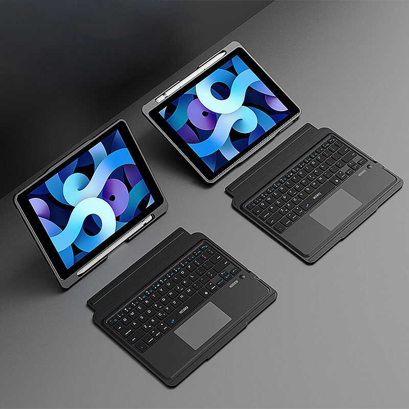 Apple iPad Air 10.9 2022 Uyumlu (5.Nesil) Wiwu Keyboard Folio Kablosuz Klavyeli Kılıf - 2