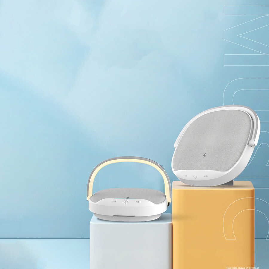 Wiwu Y1 Gece Lambalı Ve Kablosuz Şarj Standlı Bluetooth Speaker Hoparlör - 3