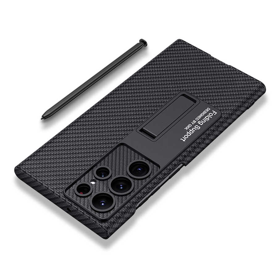 Samsung Galaxy S22 Ultra Uyumlu Kılıf Zore Kıpta Standlı Kapak - 2