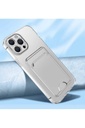 Apple iPhone 13 Pro Uyumlu Kılıf Kartlıklı Şeffaf Zore Setra Clear Silikon Kapak