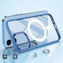 Apple iPhone 12 Uyumlu Kılıf Wireless Şarj Özellikli Zore Krom Magsafe Silikon Kapak - 5