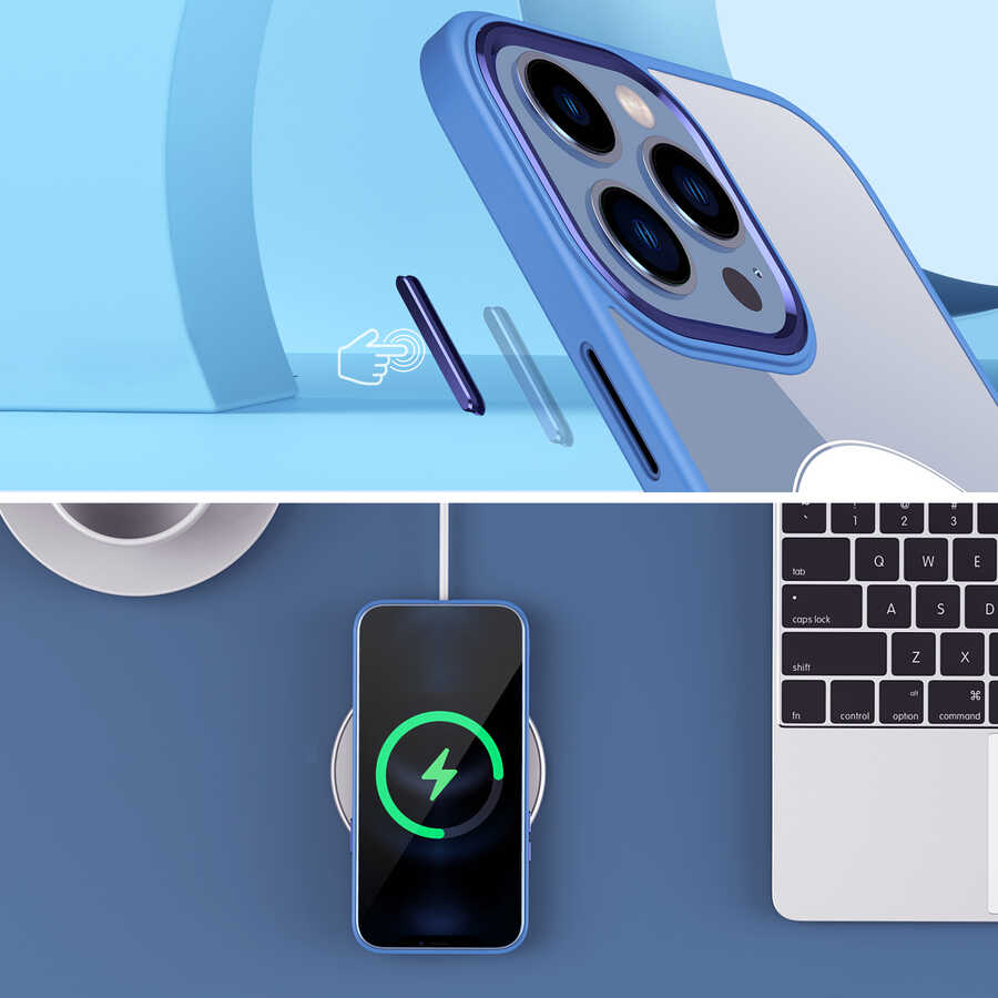 Apple iPhone 12 Pro Uyumlu Kılıf Wireless Şarj Özellikli Zore Krom Magsafe Silikon Kapak - 6